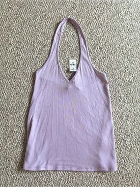 Express Lilac V-Neck Racerback Tank Top